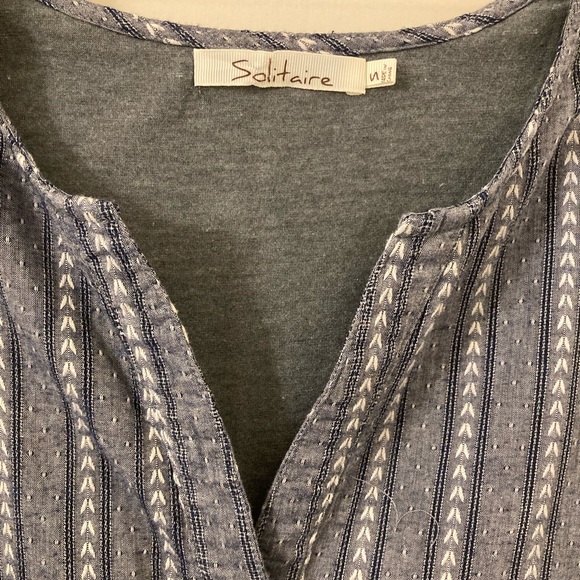 Summer dress with crochet design.  By Solitaire size small. - Picture 2 of 7